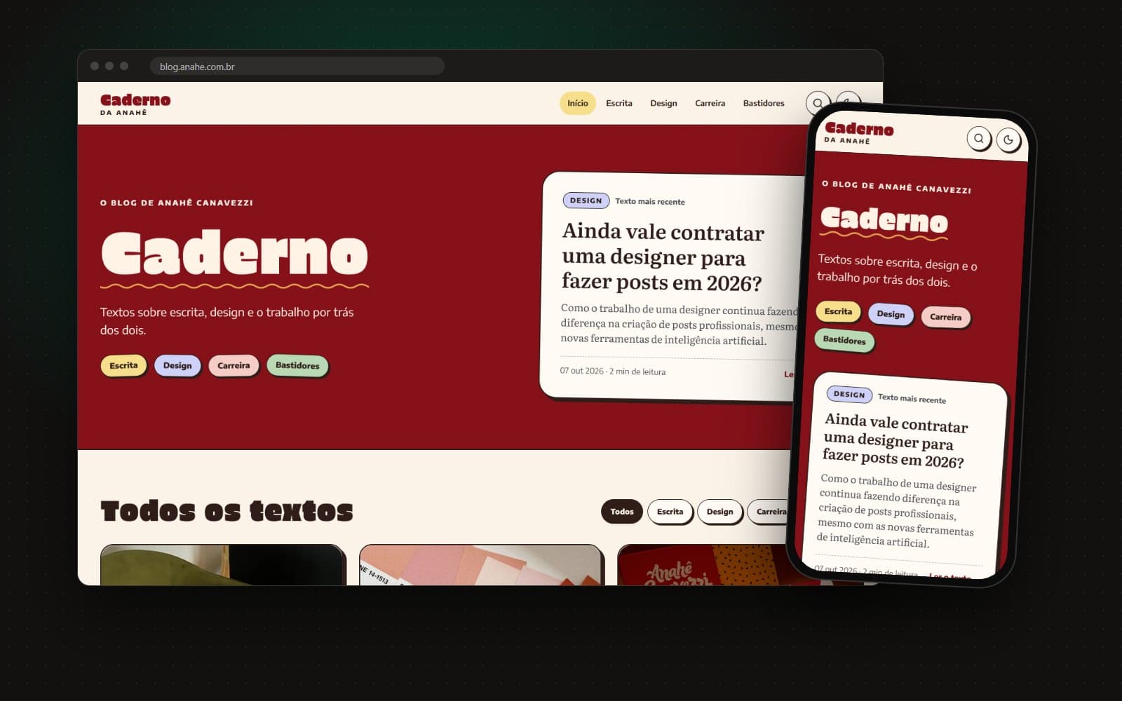Anahê · Caderno