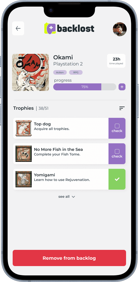 Backlost — Jogo · Troféus